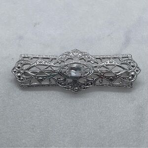 Vintage TK Sterling Tru-Kay Bar Brooch Art Deco Style
